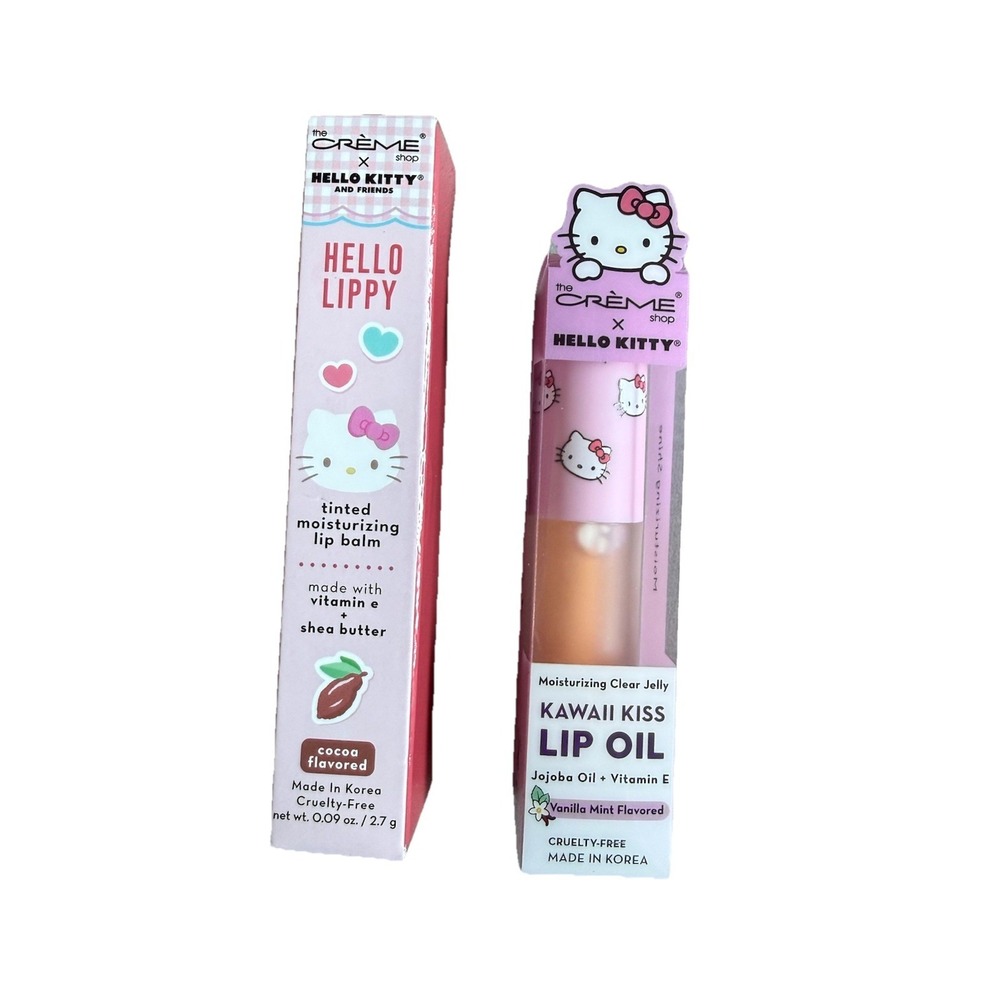 The Crème Shop x Hello Kitty Lip Oil + Tinted‎ Lip Balm Duo New Sealed Kawaii